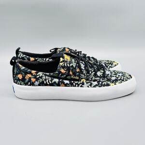 Keds Shoes Womens 5 Rifle Paper Co Black Floral Canvas Low Top Sneakers